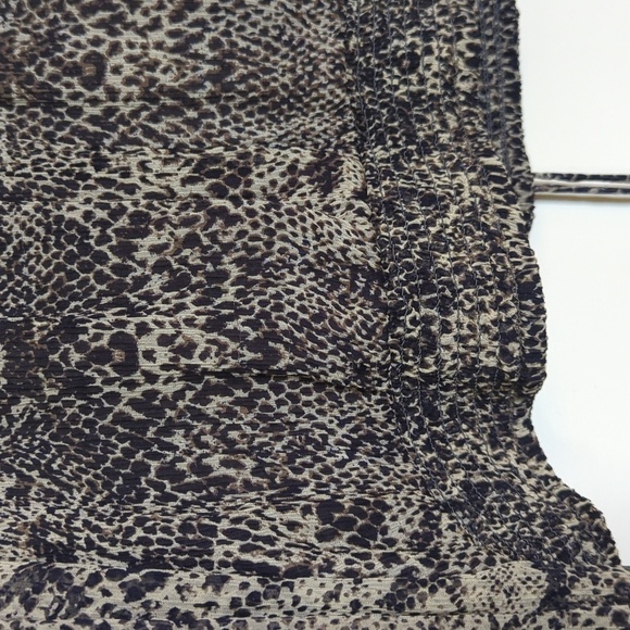 Free People Roma Crepe Blouse Snakeskin Print Gray Long Sleeve Ruffle XS - Picture 6 of 13